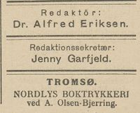 299. Avisklipp Kolofon i Nordlys 18.11.1908.jpg