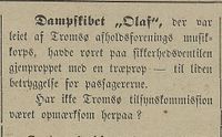 327. Avisklipp fra Harstad Tidende om Tromsø avholdsforenings tur med DS Olaf 9.8.1900.jpg