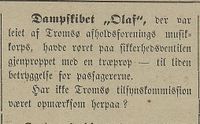 329. Avisklipp fra Harstad Tidende om Tromsø avholdsforenings tur med DS Olaf 9.8.1900.jpg