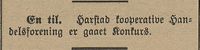 75. Avisklipp fra Hedemarkens Amtstidende om Harstad kooperative Handelsforening 16.09. 1908.jpg