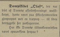 263. Avisklipp om DS Olaf fra Harstad Tidende 09.08.1900.jpg