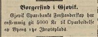 340. Avisklipp om Gjøvik i Fredriksstad Tilskuer 24.09. 1910.jpg