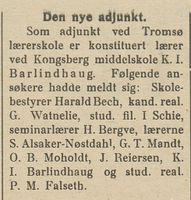266. Avisklipp om Tromsø lærerskkole i Nordlys 12.09. 1908.jpg