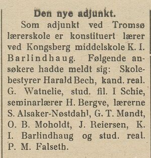 Avisklipp om Tromsø lærerskkole i Nordlys 12.09. 1908.jpg