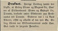 340. Avisklipp om barn som druknet i Tromsø Amtstidende 10.11. 1889.jpg