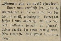 31. Avisklipp om fangen Johan Laurits i Harstad Tidende 22.10. 1900.jpg