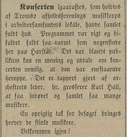 333. Avisklipp om konsert med Tromsø afholdsforenings orkester i Harstad Tidende 16.08.1900.jpg