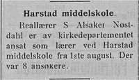 289. Avisklipp om lærer S. Alsaker Nøstdahl i Nordlys 18.08.1906.jpg