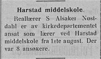 290. Avisklipp om lærer S. Alsaker Nøstdahl i Nordlys 18.08.1906.jpg