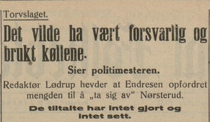Avisutklipp Torgslaget i Lillehammer 1931.png
