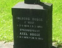 Gravminnet til sykehusprest Axel Bugge (1876-1950). Foto: Stig Rune Pedersen