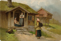 Postkort med motiv fra Ender, påtegnet 1892. Foto: Norsk Folkemuseum
