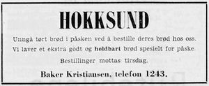 Baker Kristiansen - annonse Drammens Tidende 04 04 1955.jpg