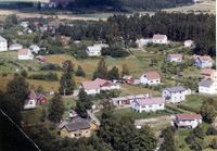 Bebyggelse på Semsmoen og Røren på 1960-tallet. Foto: Widerøe Flyfoto