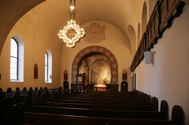 Fra Bekkelaget kirke med Thømts dekor. Foto: Hans A. Rosbach (2008).
