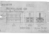 Aamli stasjon. Benk i venterom. Arkitekt Harald Kaas
