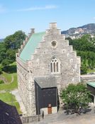 Utsikt fra toppen av Rosenkrantztårnet. Foto: Kristian Hunskaar (2008).