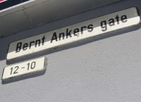 Skilt, Bernt Ankers gate. Foto: Stig Rune Pedersen