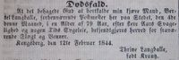 29. Bertel Langballe Morgenbladet dødsannonse 1844.jpg