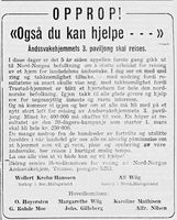 Bidrag til Nord-Norges åndssvakehjem i Helgeland Arbeiderblad 02.03.1955.jpg