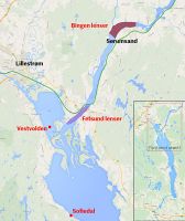 Bingen og Fetsund lenser. Kart.