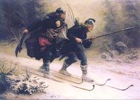 Bergsliens kanskje mest kjente bilde: «Birkebeinerne» fra 1869