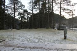 Gravfeltet frå jernalderen på kyrkjebakken.