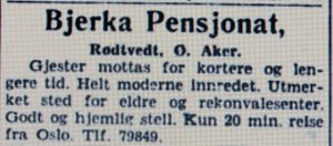 Bjerka pensjonat faksimile Aftenposten 1935.JPG