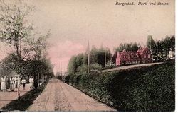 Borgestad skole 1915. Postkort.