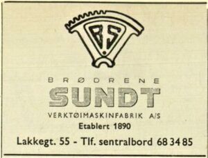Brødrene Sundt Verktøymaskinfabrikk annonse 1965.JPG