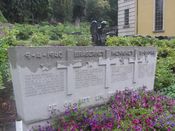 Krigsminnesmerke ved Bragernes kirkegård i Drammen, 1946. Foto: Stig Rune Pedersen
