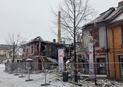 Branntomt fra januar-brannen i 2017, ved Storgata 81. Foto: Elin Olsen