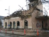 Ruinene etter Franztengården, fotografert dagen etter brannen i 2007. Bygningen ble senere revet og erstattet av et nytt bygg. Foto: Stig Rune Pedersen