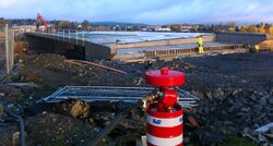 Bru for Bråteveien over friområdet, sett mot Skjetten.