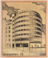 Prospekttegning av Brugata 15 fra omkring 1932, eid av Jens Evensen eiendom.