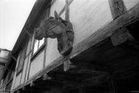 Brugata 6, detaljer fra gårdsrommet 6. januar 1973, foto Roy Olsen