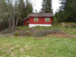 Hytta sett fra veien.