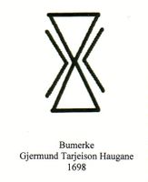 Bumerket til Gjermund Tarjeison Haugane 1698