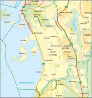 Nr. 14 Bydel Nordstrand, tegna av Ove Olsen/Oslo byleksikon