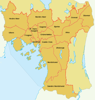 bydeler oslo kart Oslos Bydeler Lokalhistoriewiki No bydeler oslo kart