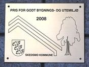 Sagelvas Venner mottok Byggeskikkprisen fra Skedsmo kommune 2008 for arbeidet med Sagstien og Sagelva Miljø- og Historiepark.