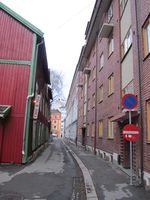 Hjelms gate sett fra Ulfstens gate Foto: Olve Utne (2012).