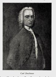 Carl Deichman, etter maleri. Fra Det gamle Christiania, utg. 1924.