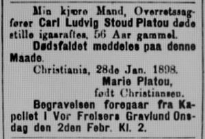 Carl Ludvig Stoud Platou dødsannonse 1898.JPG