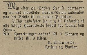 Carl Plunnecke, annonse (Fredriksstad Tilskuer 1873-04-09 s2).jpg