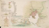 Håndtegnet kart over byen, 1784.