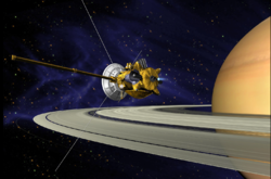 Cassini-Huygens i bane rundt Saturn.