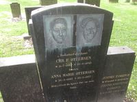 Radiatorfabrikant Christian F. Otttersen omkom i billøpulykken på Gardermoen 28. august 1949. Han er gravlagt på Gamlebyen gravlund (Oslo). Foto: Stig Rune Pedersen (2012).