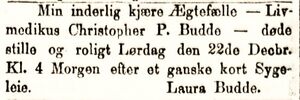 Christopher Peder Budde dødsannonse 1888.jpg