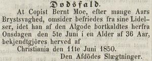 Dødsannonse Bernt Moe 1814-1850.JPG